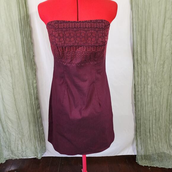 CDC Caren Desiree Company Vintage Red Short Strapless Stretch Dress Size 12 - Picture 1 of 5